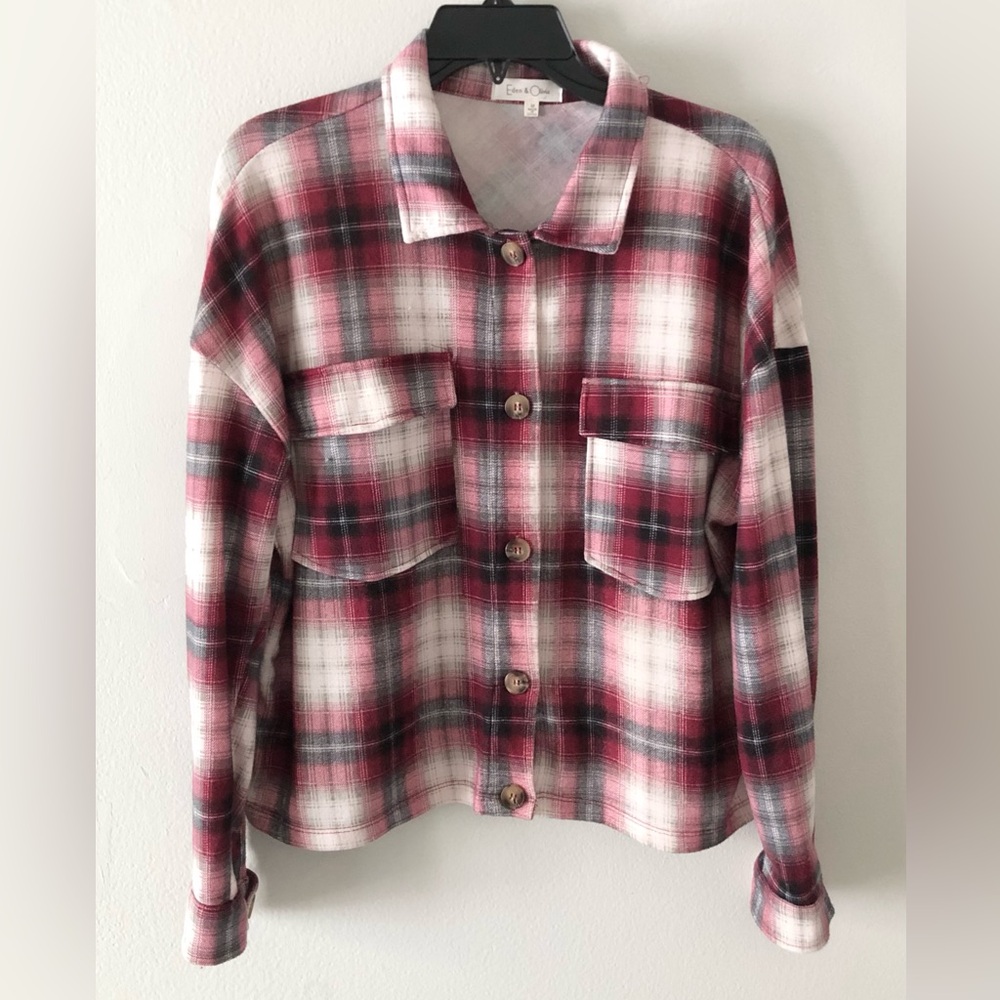 Eden & Olivia Crop Plaid Flannel
